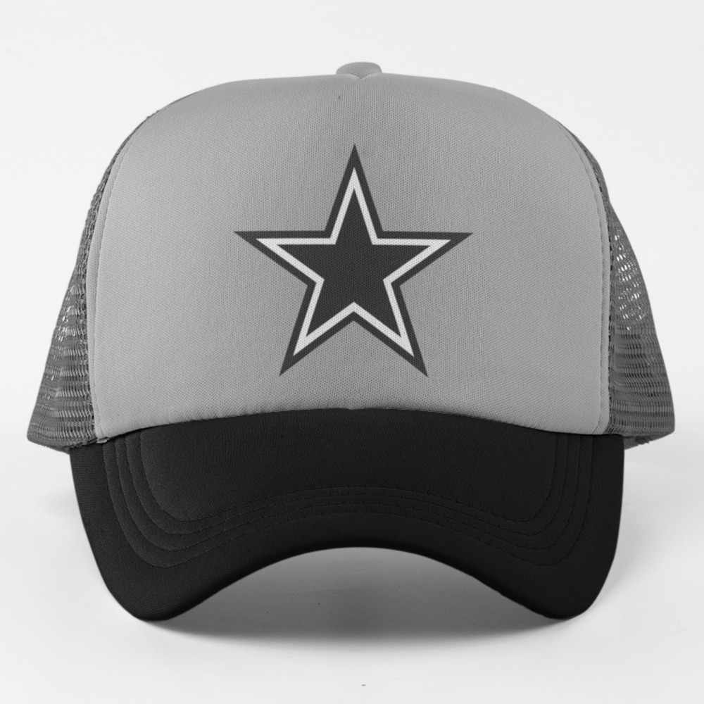 NEW Dallas Cowboys Greyscale Logo Foam Trucker Snapback Hat 3TONE GREY